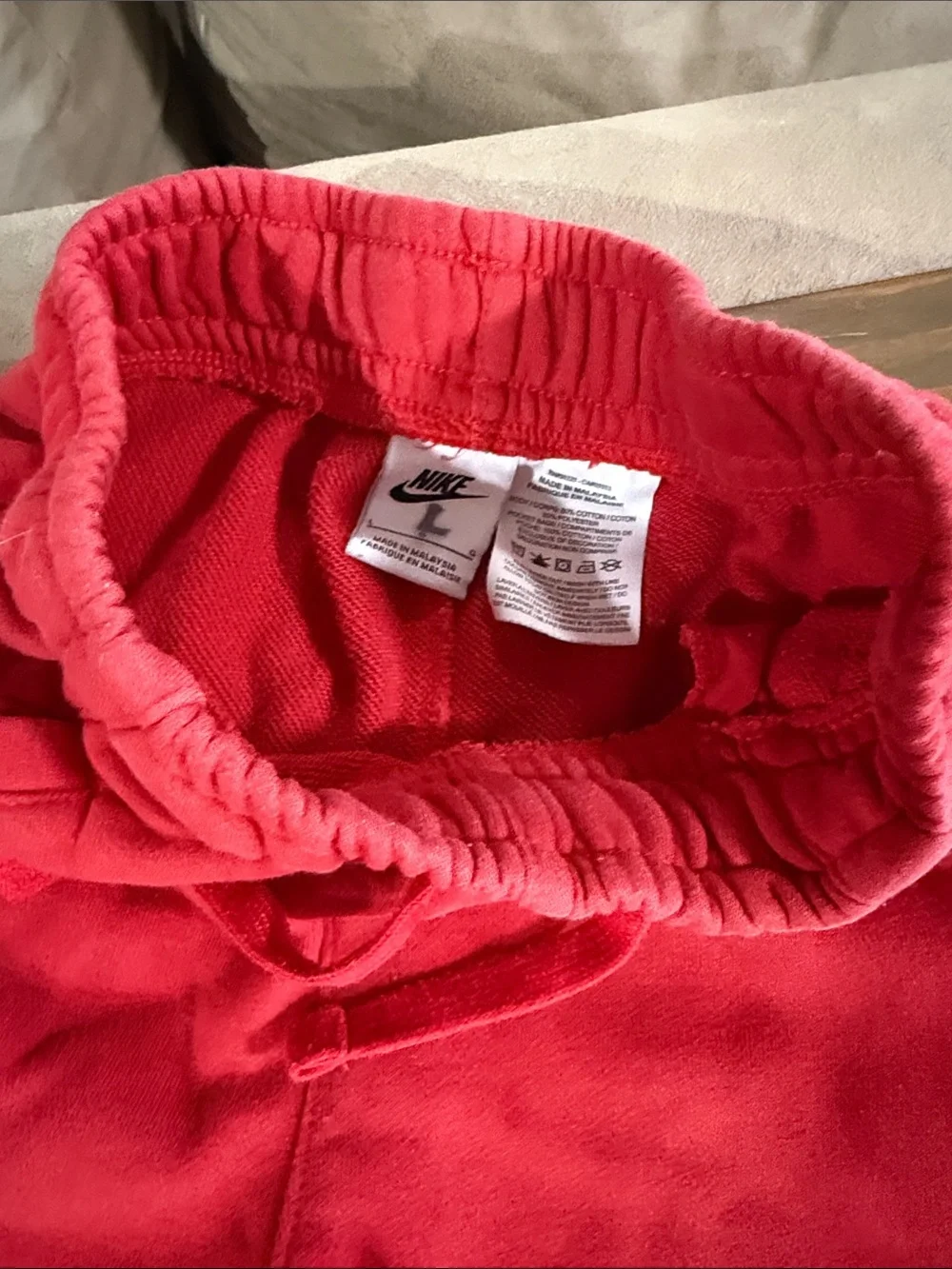 Nike Red Kids Fleece Shorts with Black Swoosh